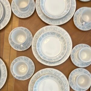 NWOT 57 Piece Montcome By Ward Damask Fine China Dinnerware There is 12 settings